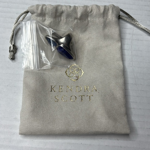 New KENDRA SCOTT Margot Silver Stone & Glass Cocktail Ring Size 6 - Picture 6 of 6